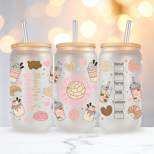 Coffee Lover Frosted Glass Cup