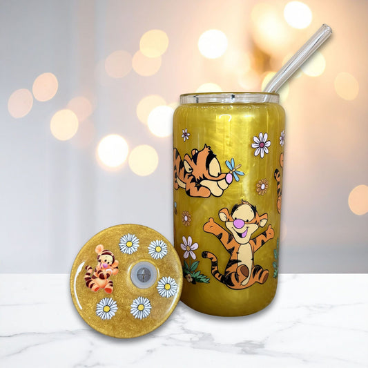 Tiger Snowglobe Glass Cup