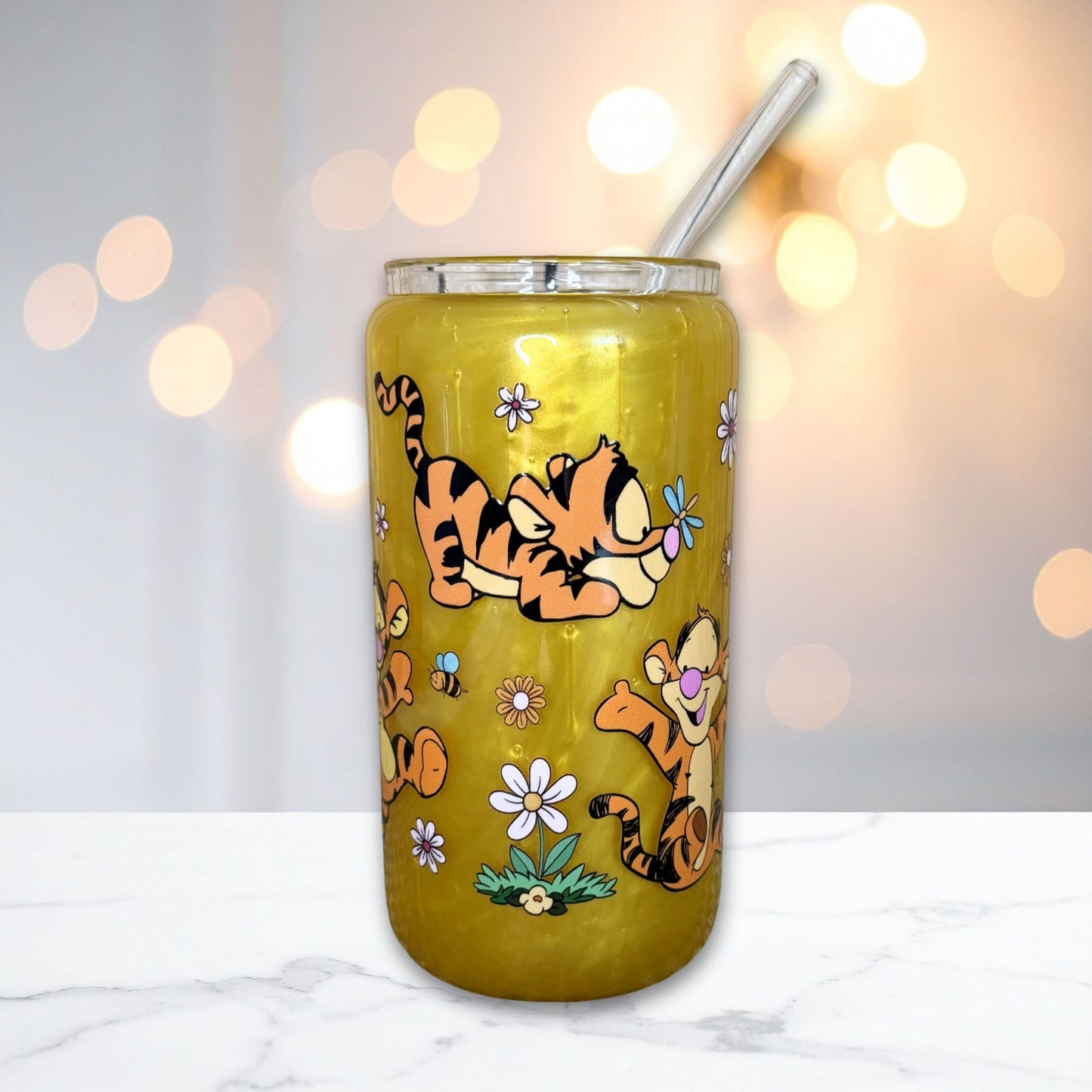 Tiger Snowglobe Glass Cup