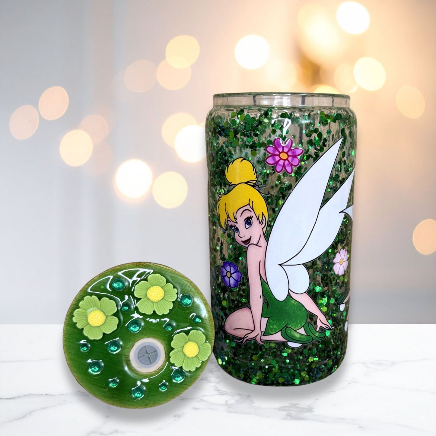 Tinker Bell Snowglobe Glass Cup