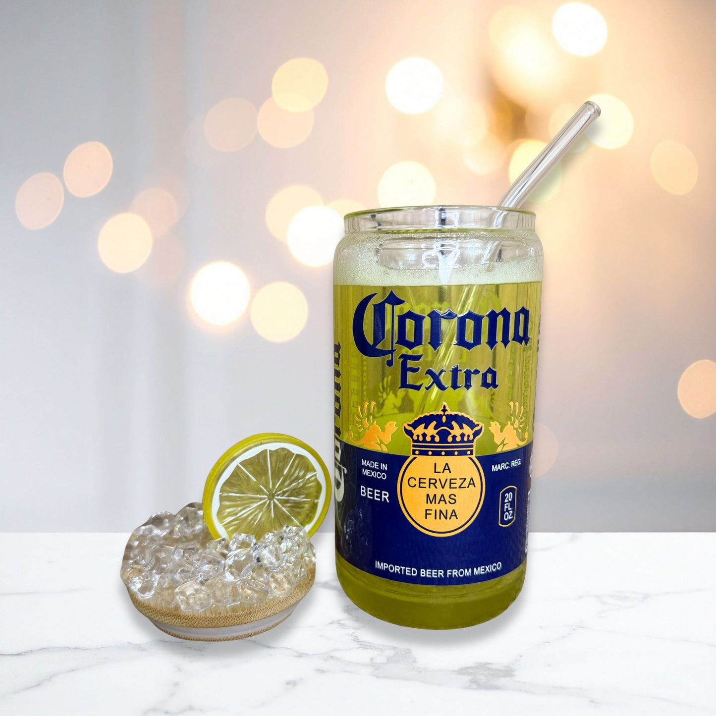 Corona Snowglobe Glass Cup