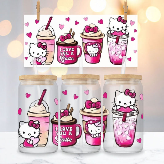 Kitty Coffee Clear Glass Cup