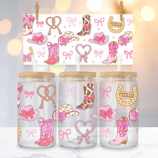 Cowgirl Clear Glass Cup