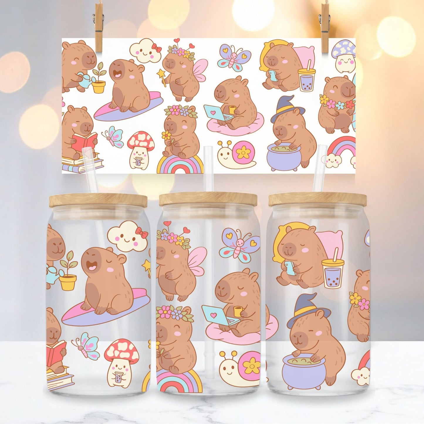 Capybara Clear Glass Cup