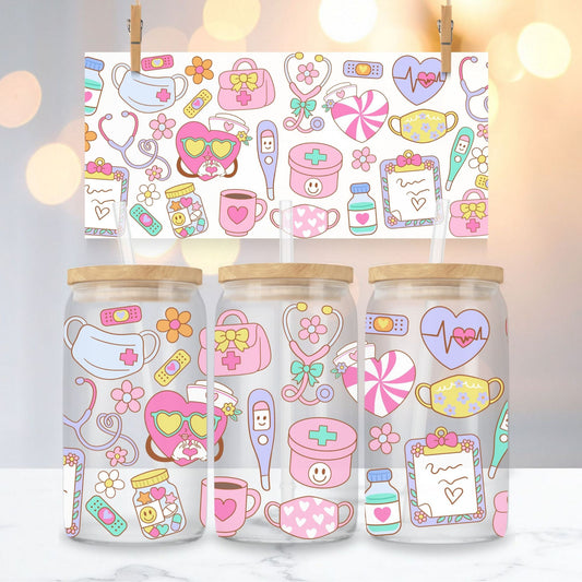 Cute Medical Clear Glass Cup