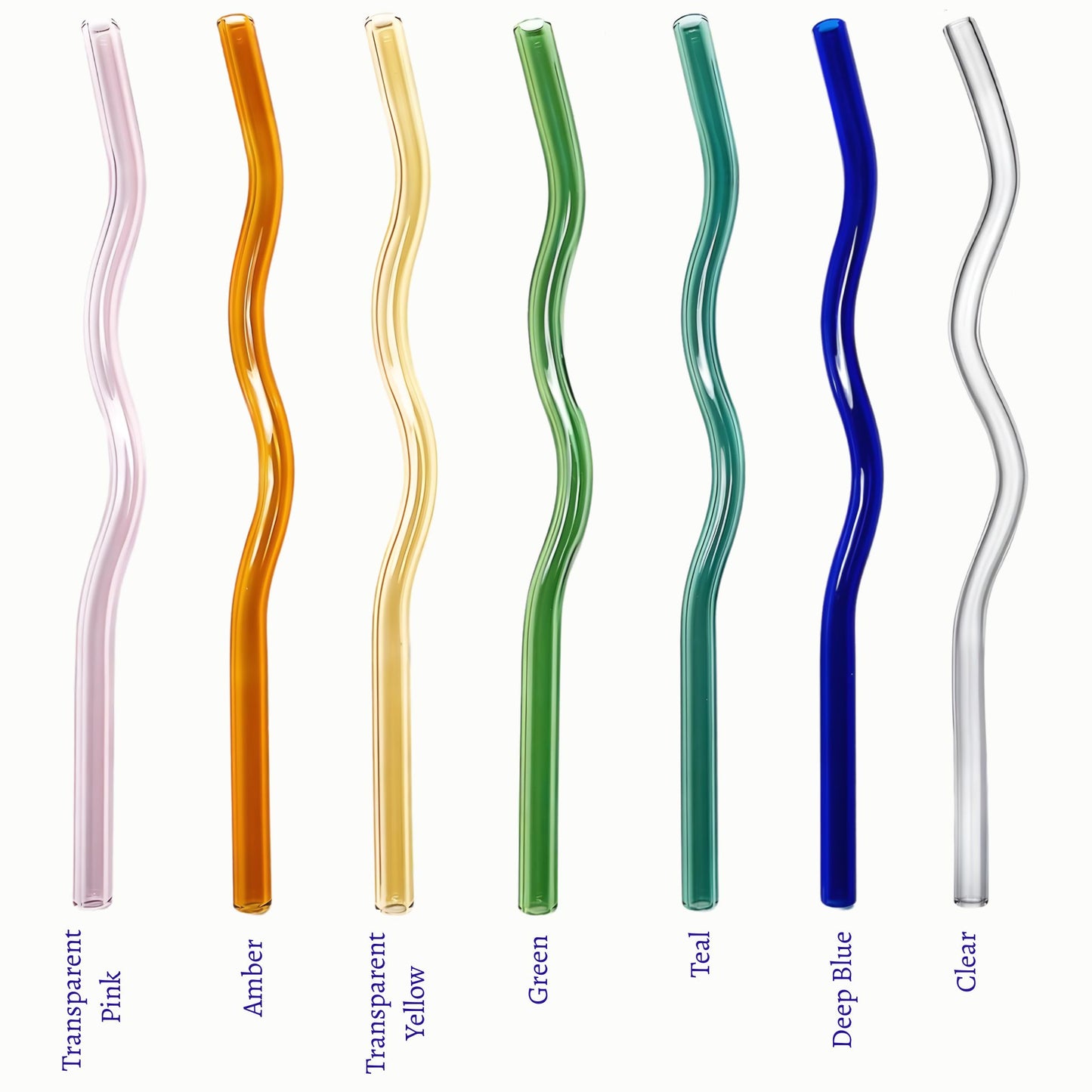 Glass Wavy Straws
