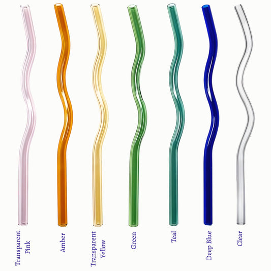Glass Wavy Straws