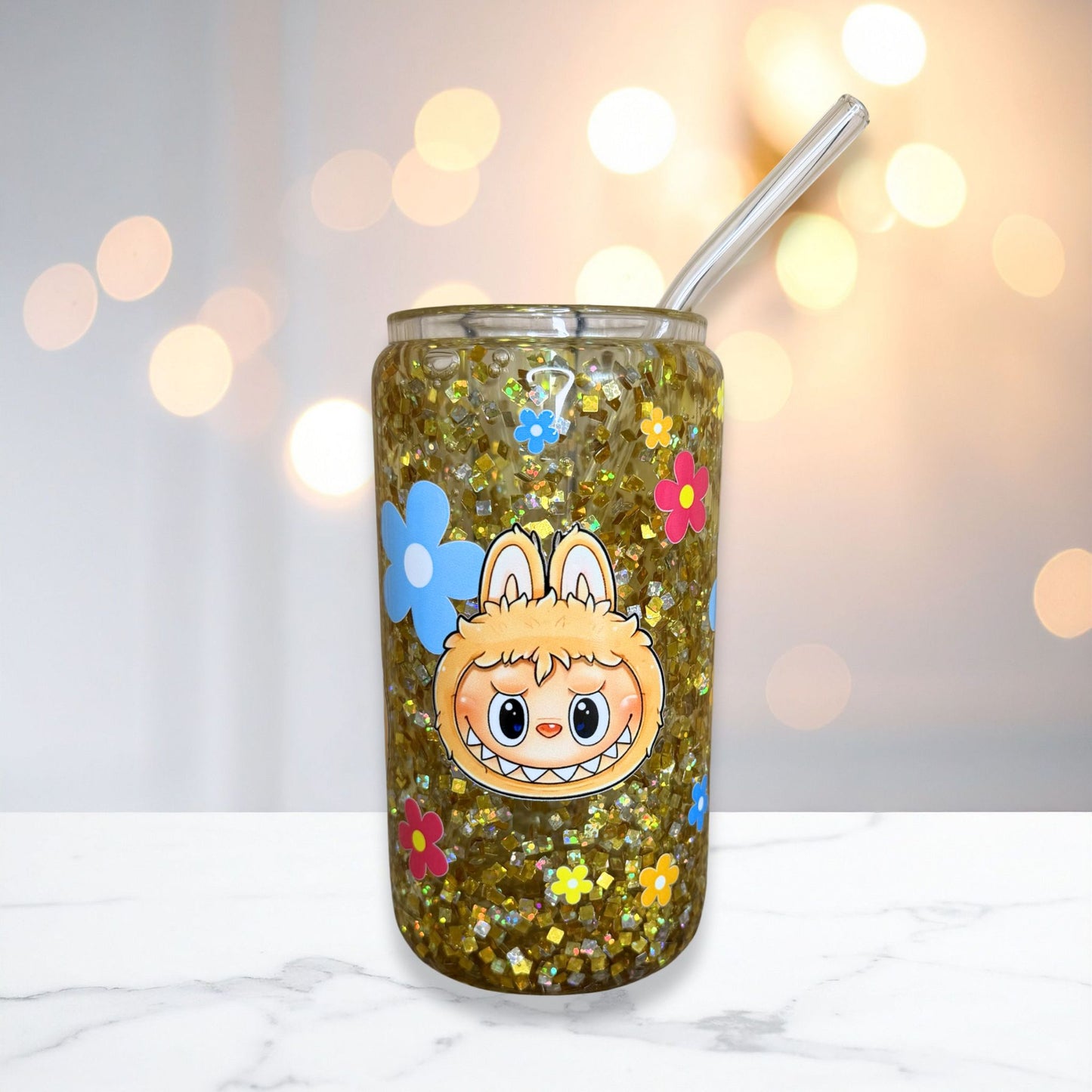 Labubu Snowglobe Glass Cup