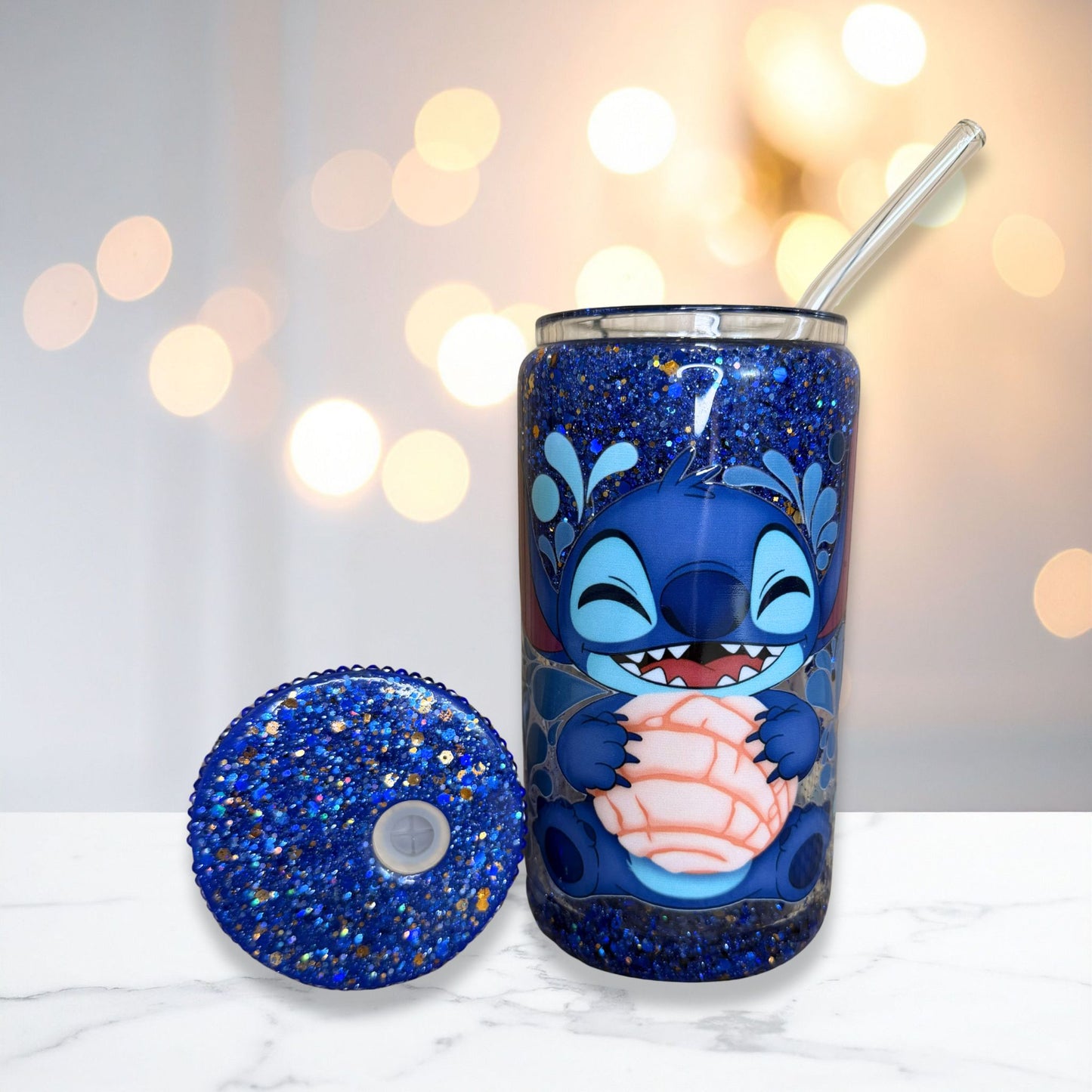 Stitch Snowglobe Glass Cup